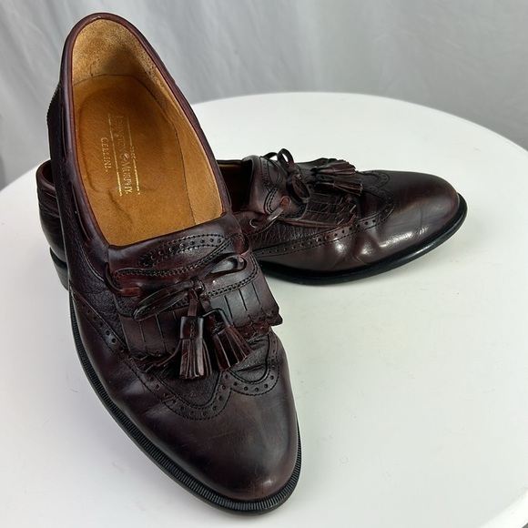Johnston & Murphy Cellini Burgundy Leather Wingtip Tassel Loafers main image 6
